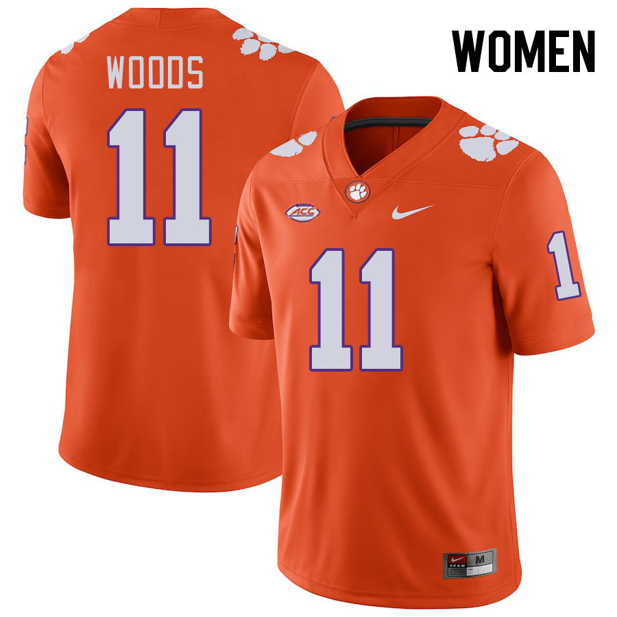 Women's Clemson Tigers Peter Woods #11 College Orange NCAA Authentic Football Stitched Jersey 23BH30XP